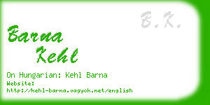 barna kehl business card